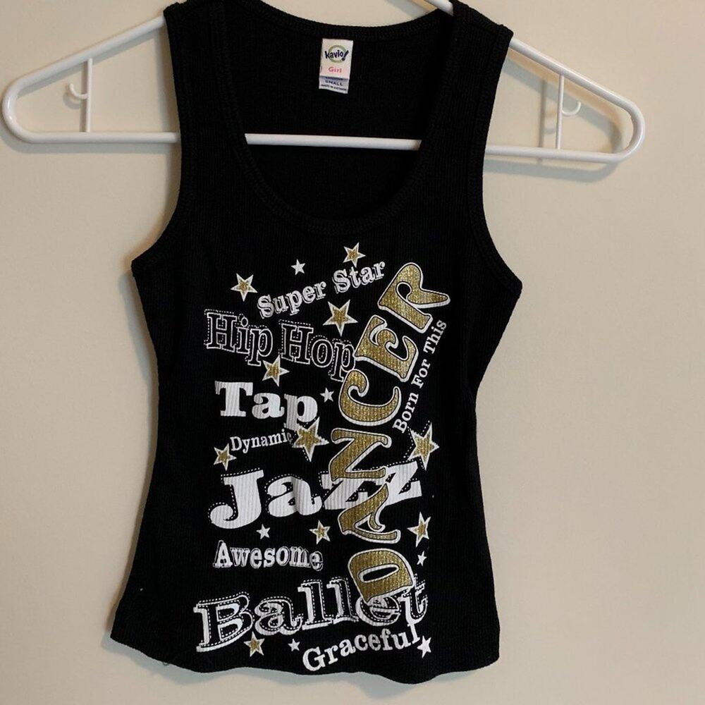 Dancer Born For This Dance Black Tank Top Kids Size Small Jazz Tap Hip Hop